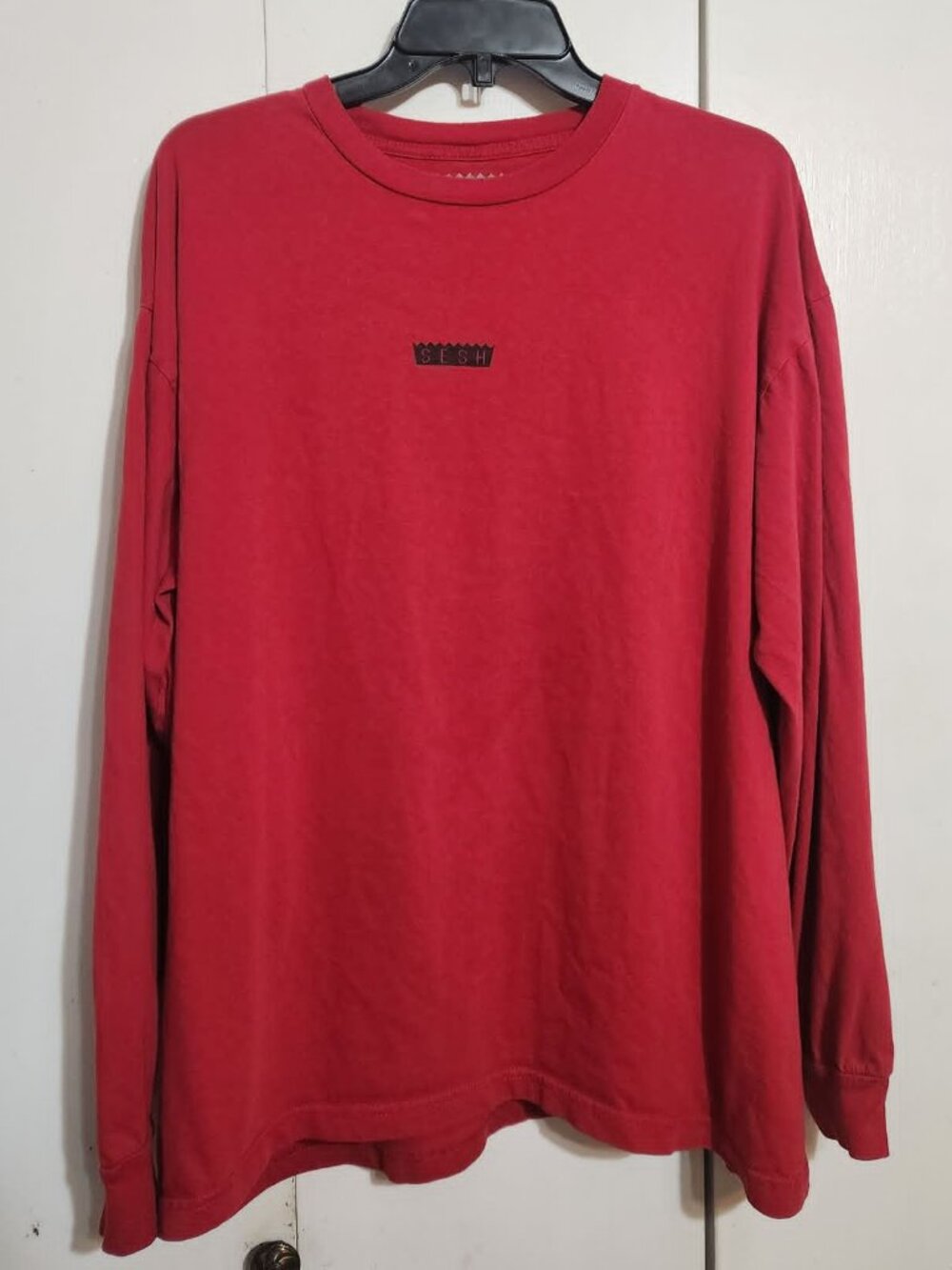 Team SESH Bones Crown Logo Red Long Sleeve Shirt Mens XL Deadboy Rap Merch Wear